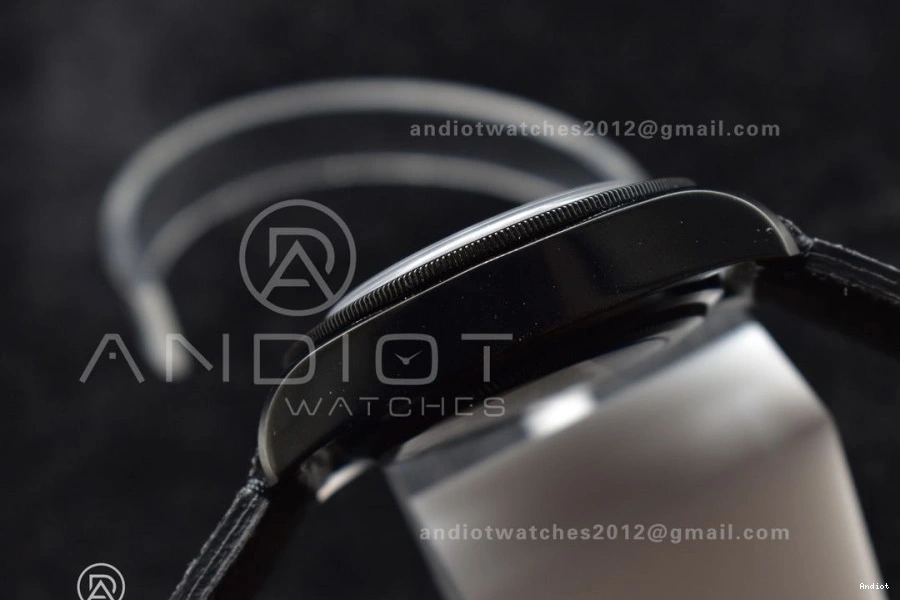 ZF Leather WrinkleFree 1:1 Edition Strap Best Dark 425 on V Bezel DLC Distressed Bay Black Black A2824 Heritage 0716